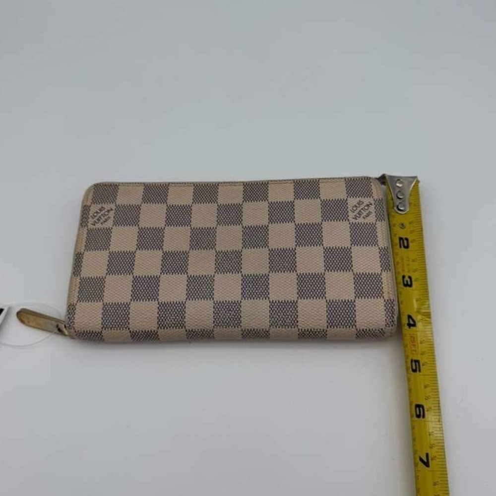 Louis Vuitton Damier Azur Zippy Wallet Long Zip Around Beige Auth - Picture 10 of 10